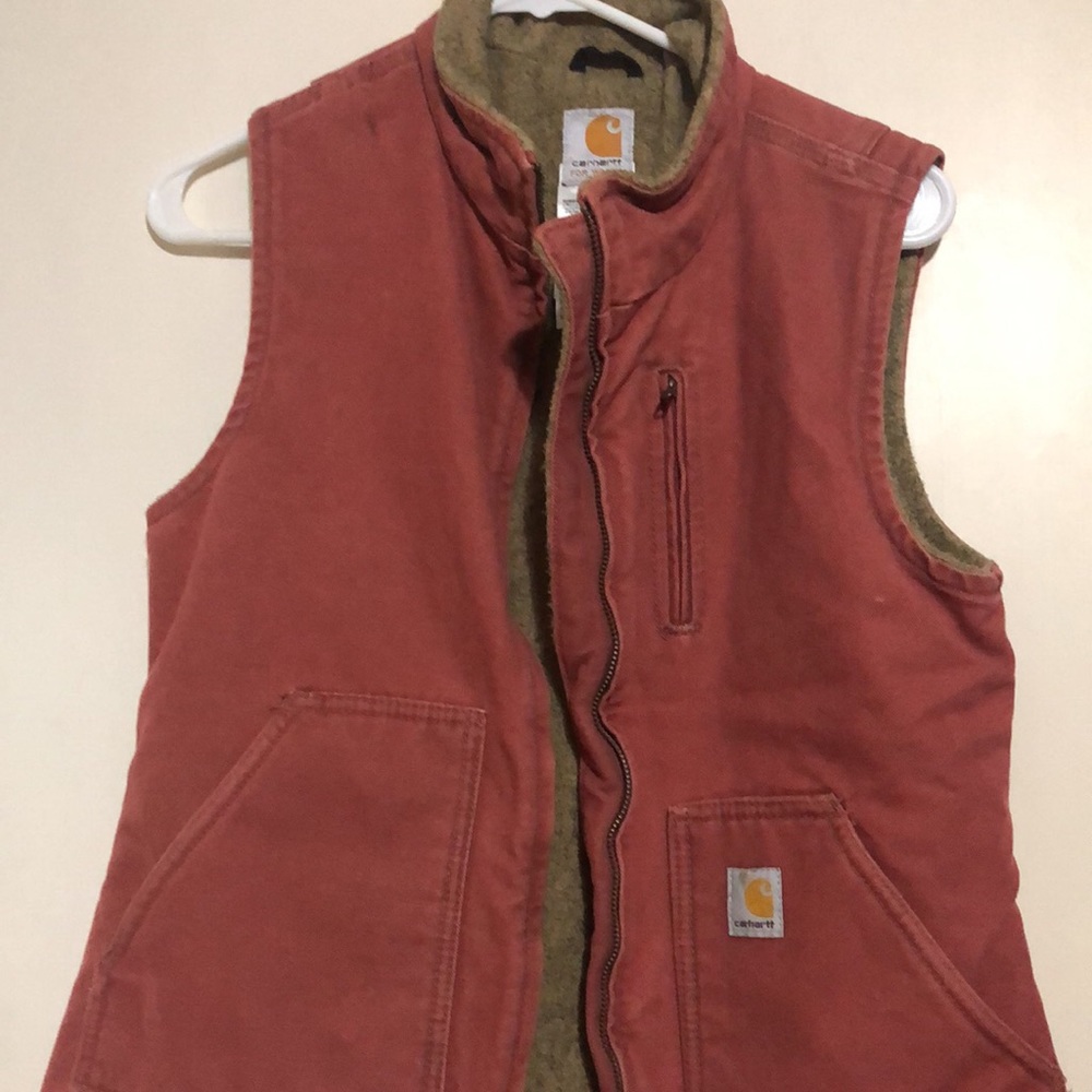 Carhartt Flannel Lined Vest Pink / Salmon